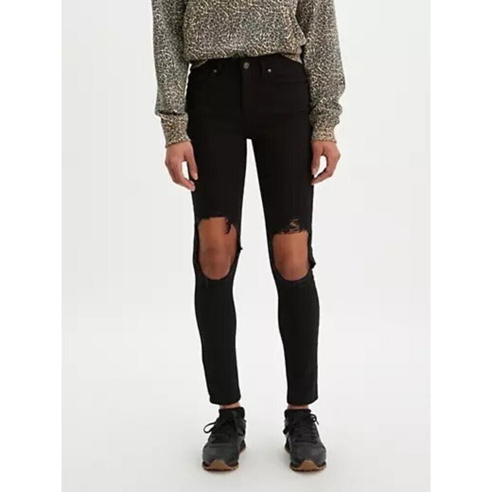 Levis 721 High Rise Skinny Jeans No Hard Feelings Stretch Jeans in Black Size 26 - Picture 3 of 7